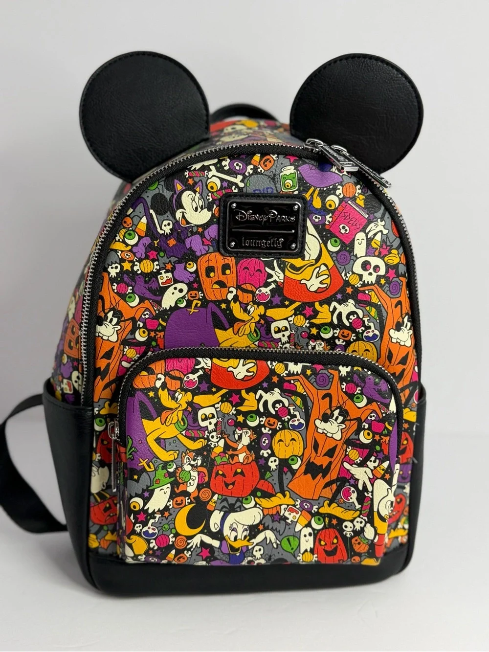Disney Parks 2022 Loungefly Halloween Mickey & Friends AOP Mini Backpack NWOT
